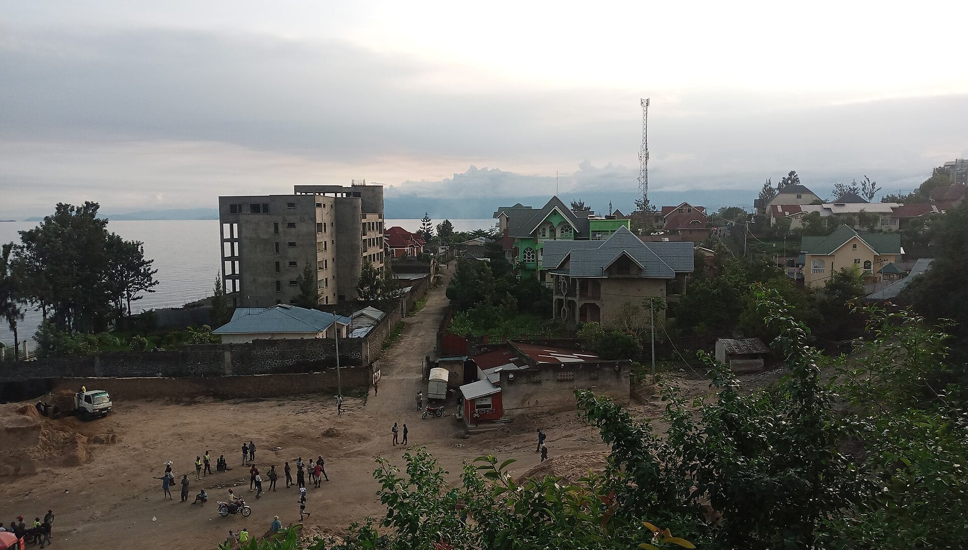 The city of Goma on the shore of Lake Kivu in eastern Democratic Republic of Congo