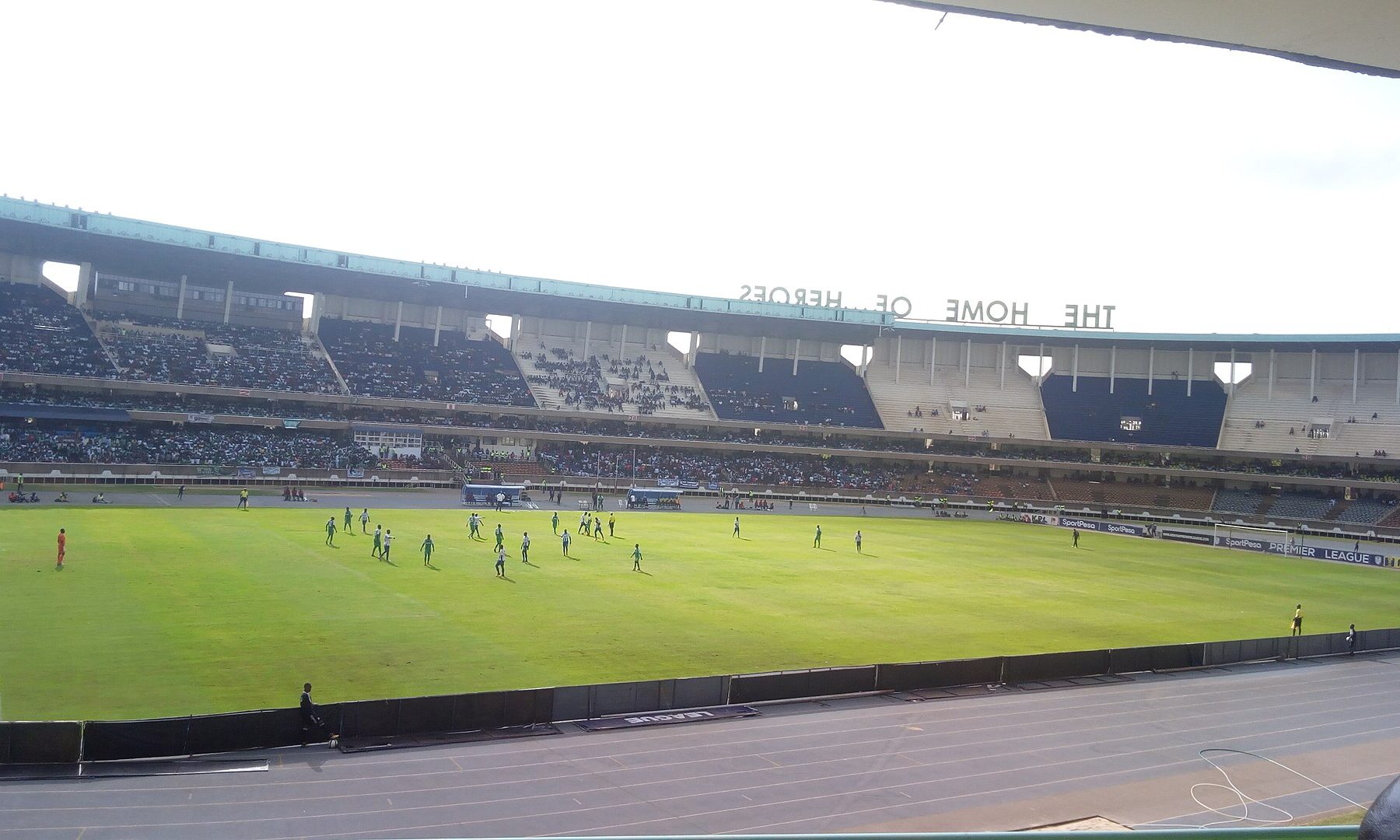 The interior of the Moi International Sports Centre at Kasarani in Nairobi, Kenya