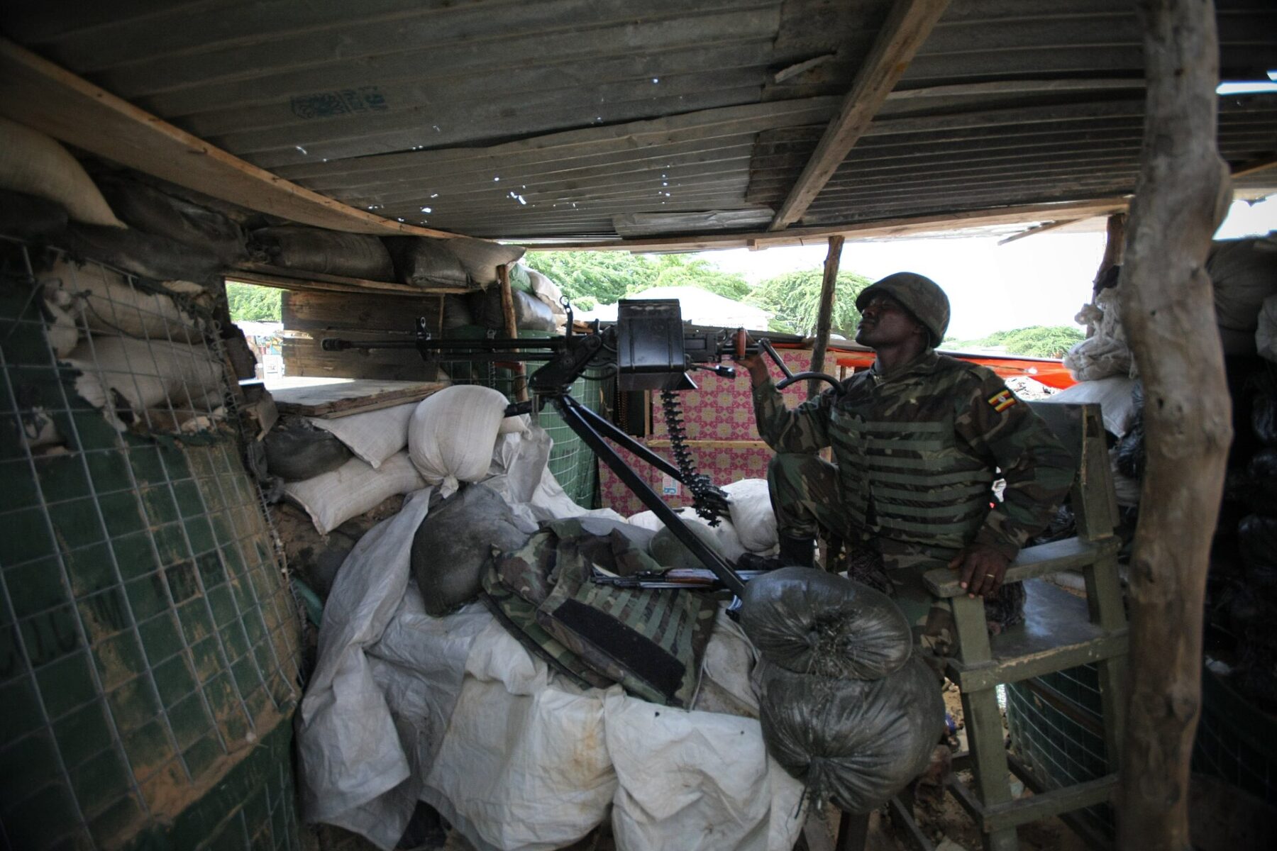 Ugandan soldiers on parade during an African Union mission deployment