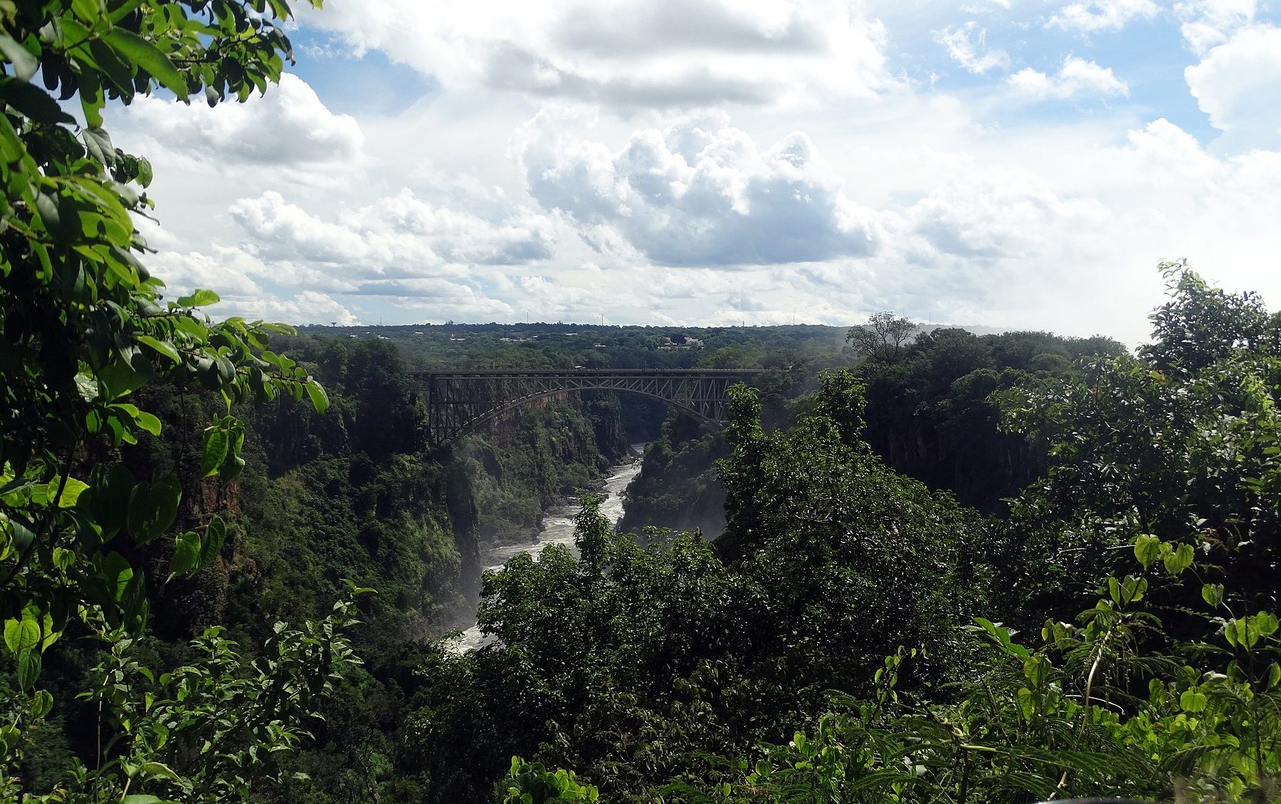 The border bridge between Zambia and Zimbabwe near Victoria Falls