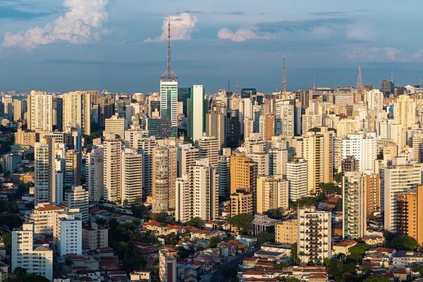 Aerial view of the Sao Paulo skyline