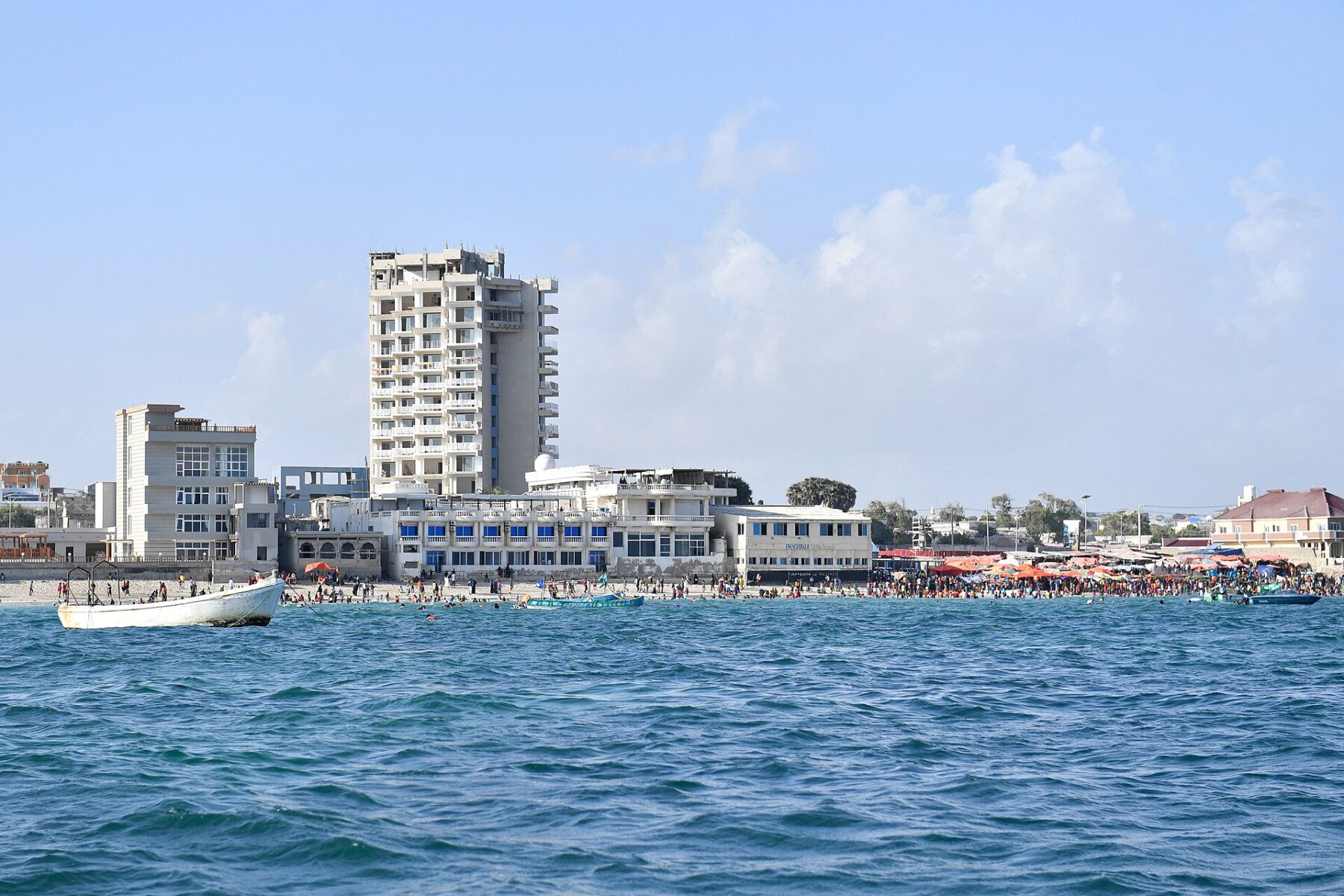 Somalia explained: Lido beach and the Mogadishu seafront seen from the sea