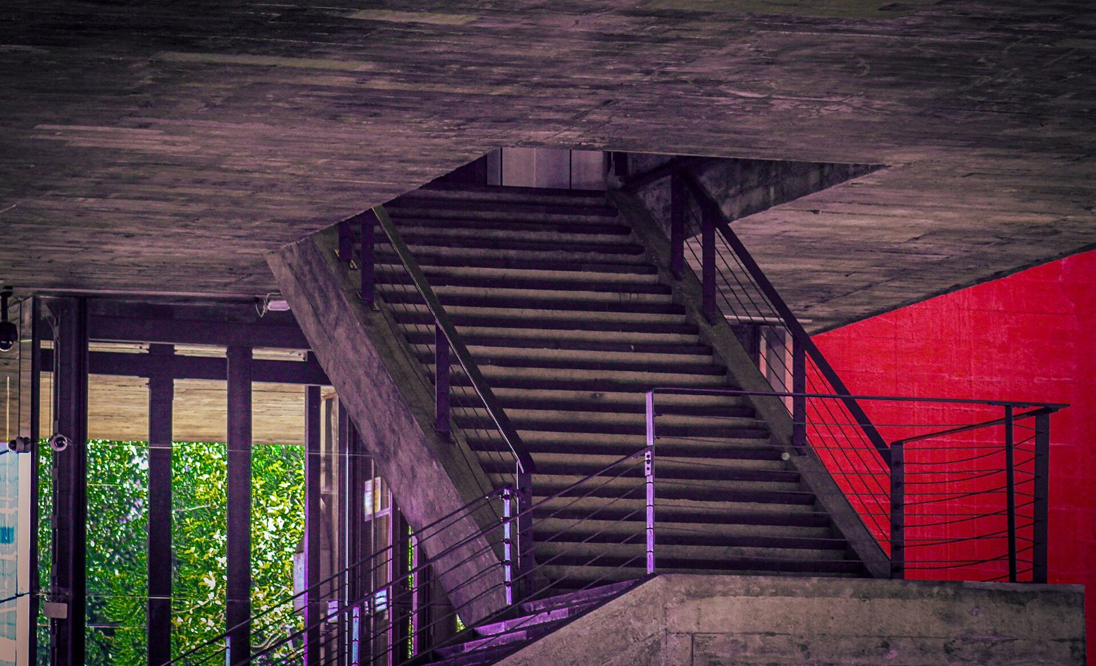 The interior staircase of MASP, São Paulo's Museum of Art, on Avenida Paulista.