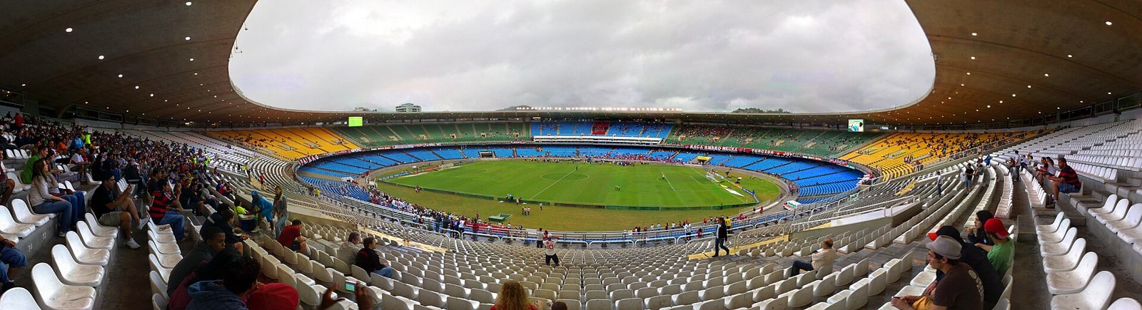 A panoramic view inside the Maracanã stadium in Rio de Janeiro.