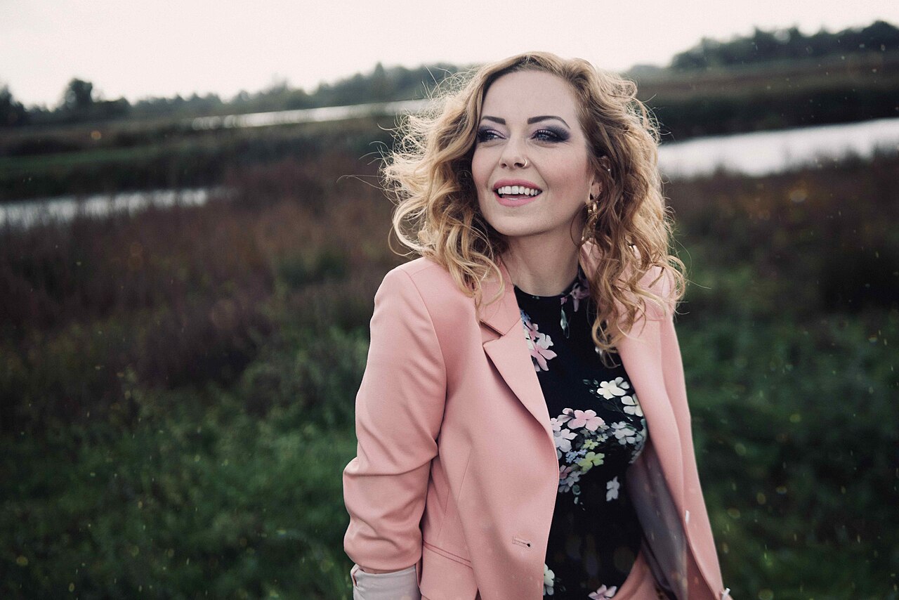 The Dutch singer Anneke van Giersbergen performing on stage