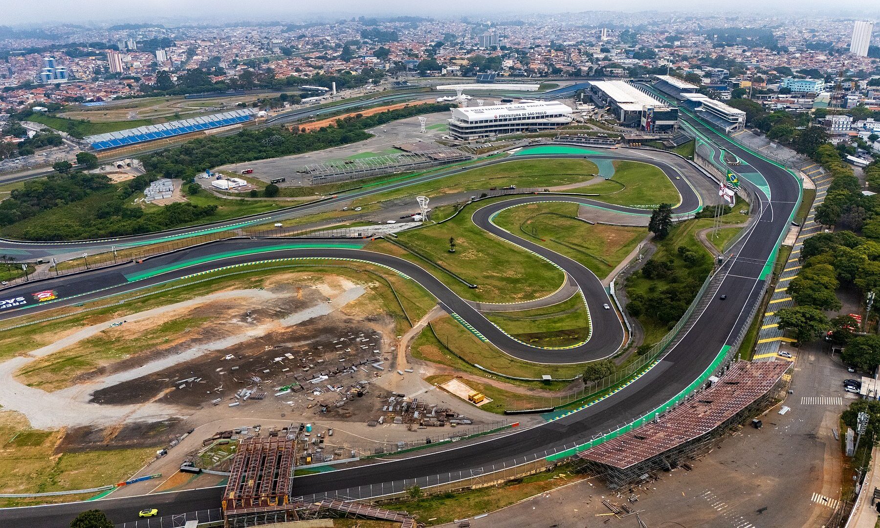 Aerial view of the Interlagos circuit in São Paulo, Brazil, the site of The Town 2027 festival in September 2027