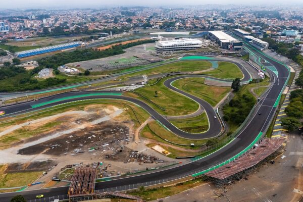 Aerial view of the Interlagos circuit, officially Autódromo José Carlos Pace, in São Paulo, Brazil