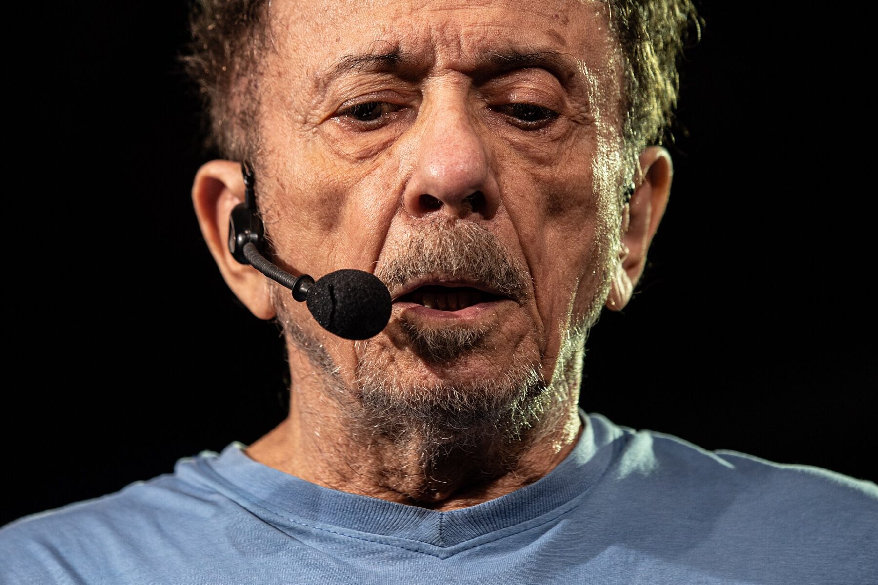 The Brazilian musician Tom Ze performing on stage