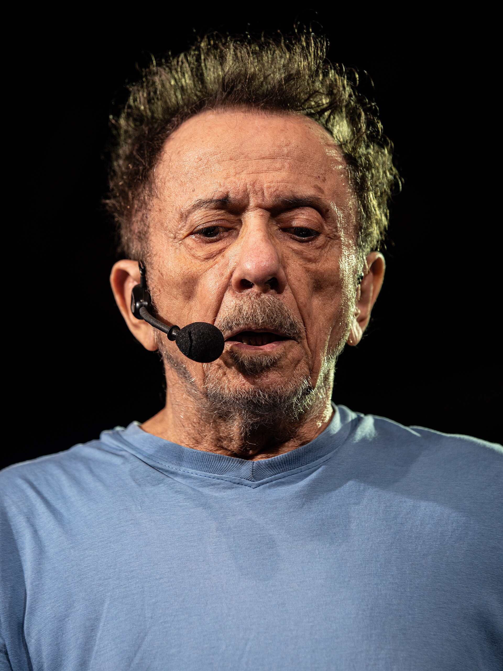 The Brazilian musician Tom Ze performing on stage
