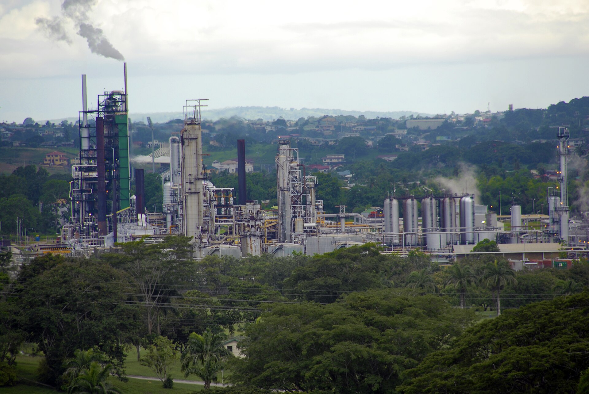 Trinidad and Tobago explained 2026 — the Pointe-à-Pierre oil refinery in southern Trinidad