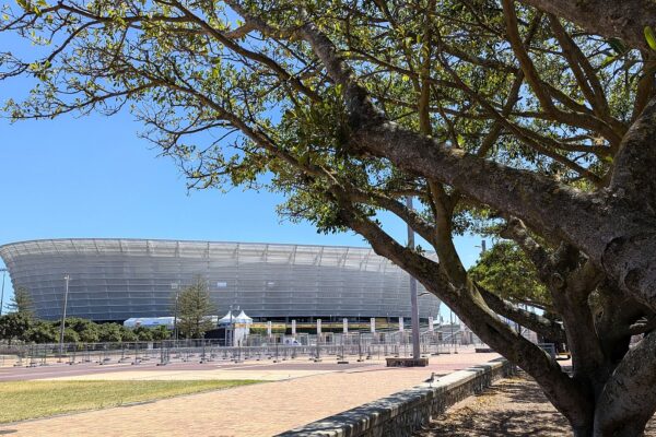 Cape Town Stadium seen from Green Point Park in Green Point, Cape Town, South Africa, the precinct where Tyla performs on 4 January 2027