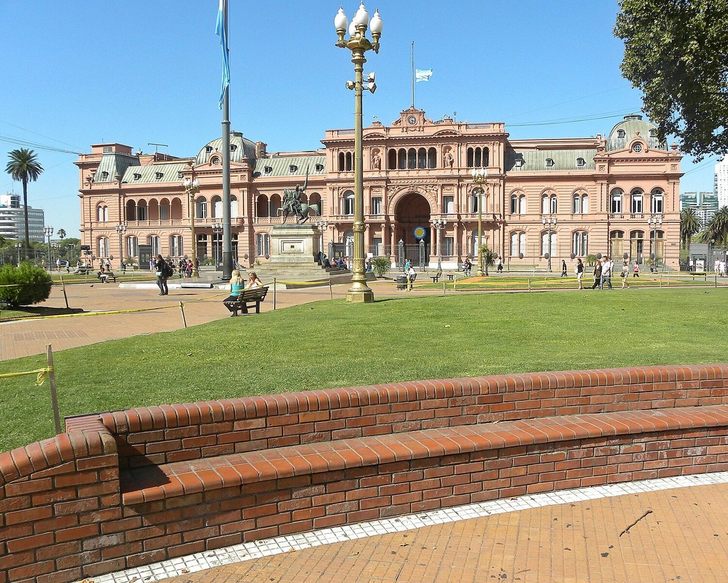 The Casa Rosada presidential palace in Buenos Aires seen from the Plaza de Mayo