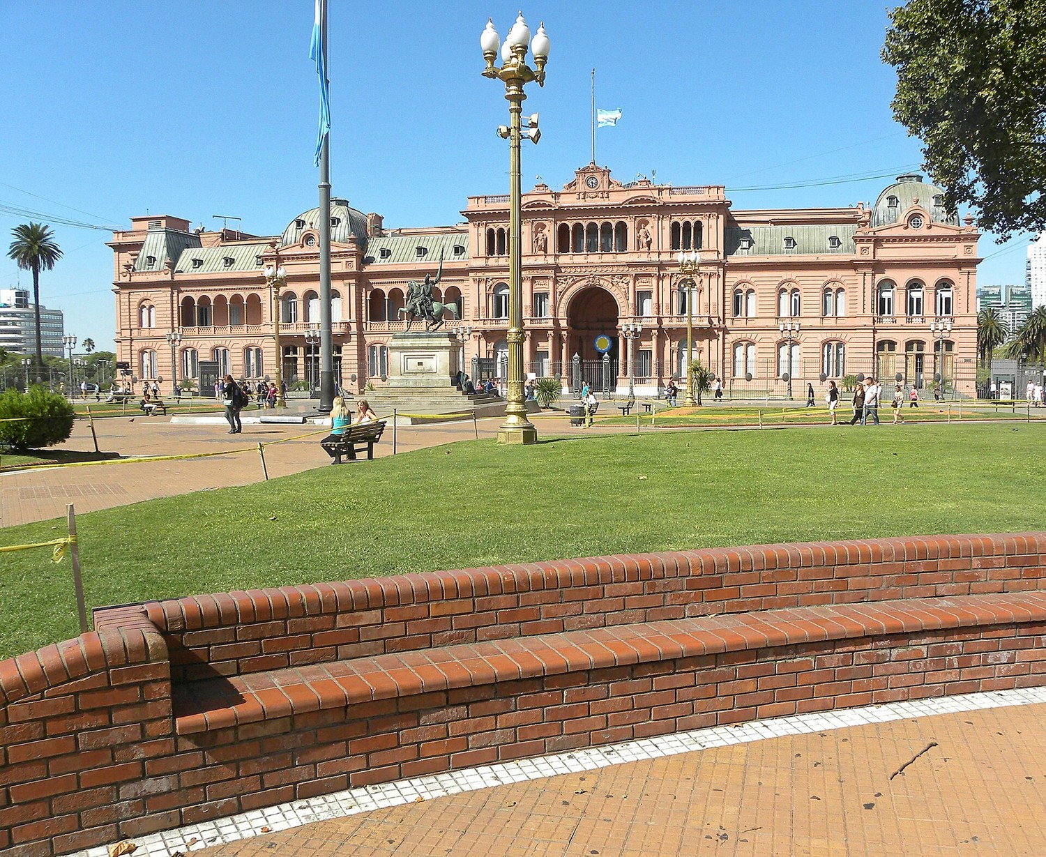 The Casa Rosada presidential palace in Buenos Aires seen from the Plaza de Mayo