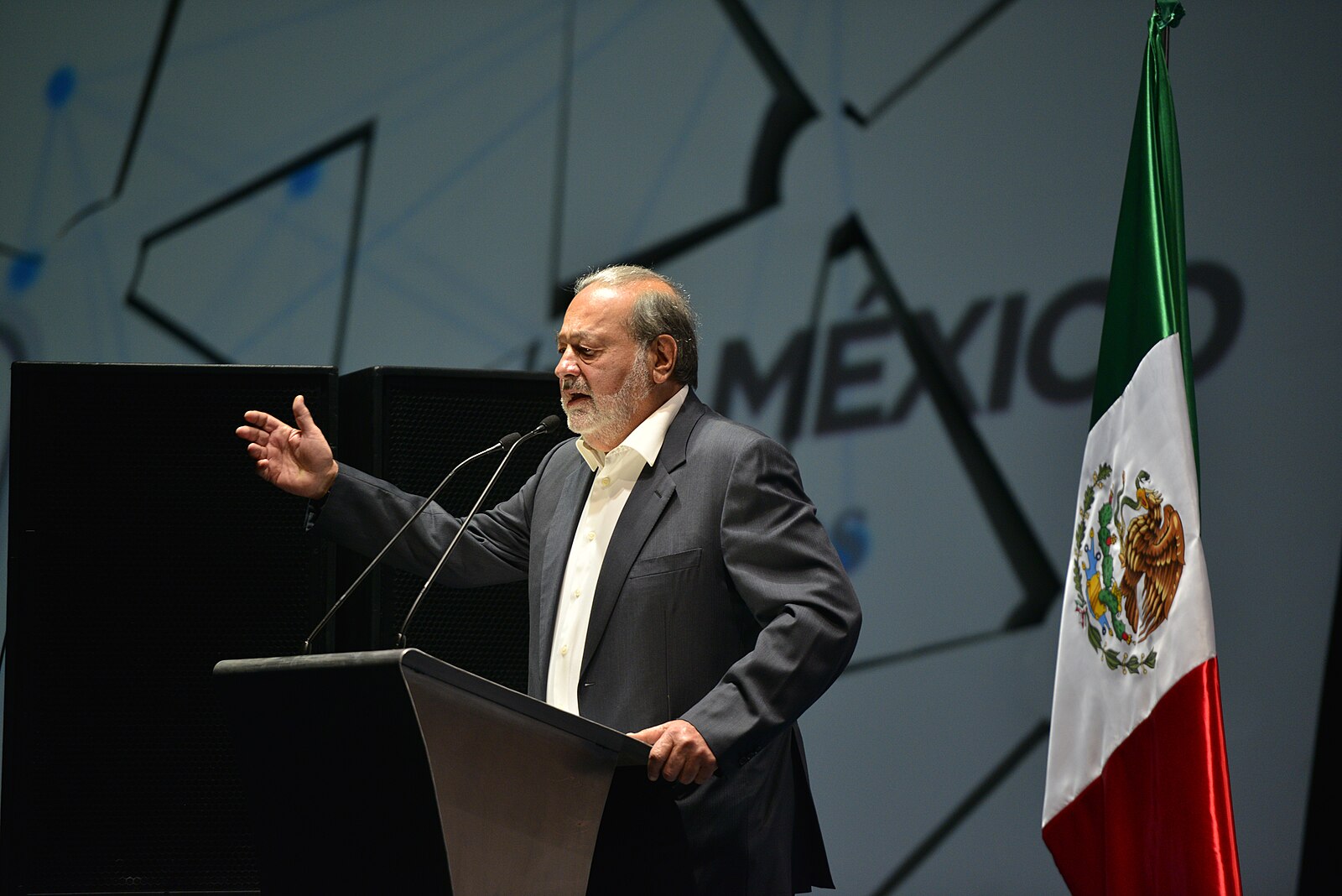 Carlos Slim Helú, whose family controls América Móvil, speaking in Mexico City in 2013