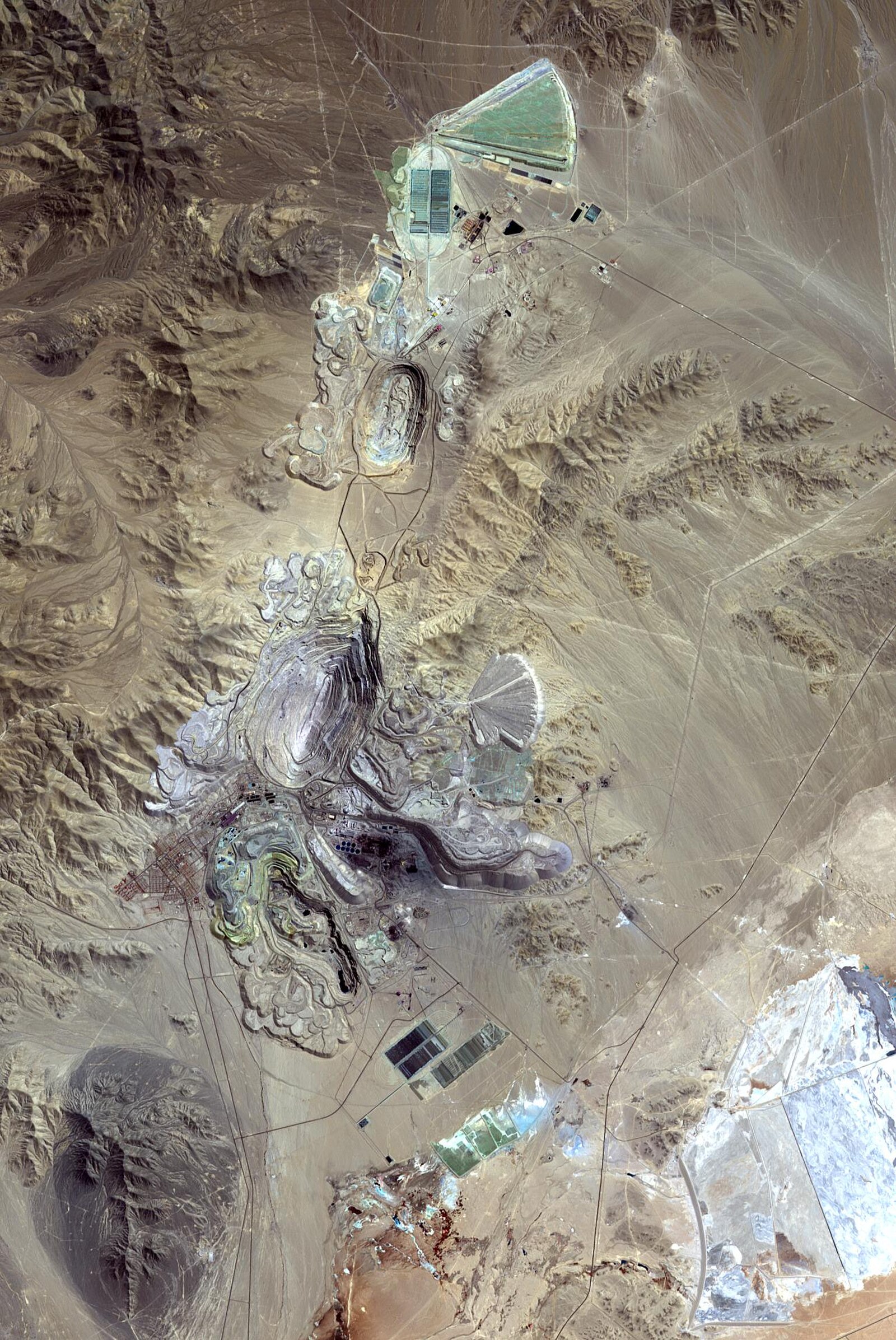 Satellite view of Codelco’s Chuquicamata open-pit copper mine in the Atacama Desert