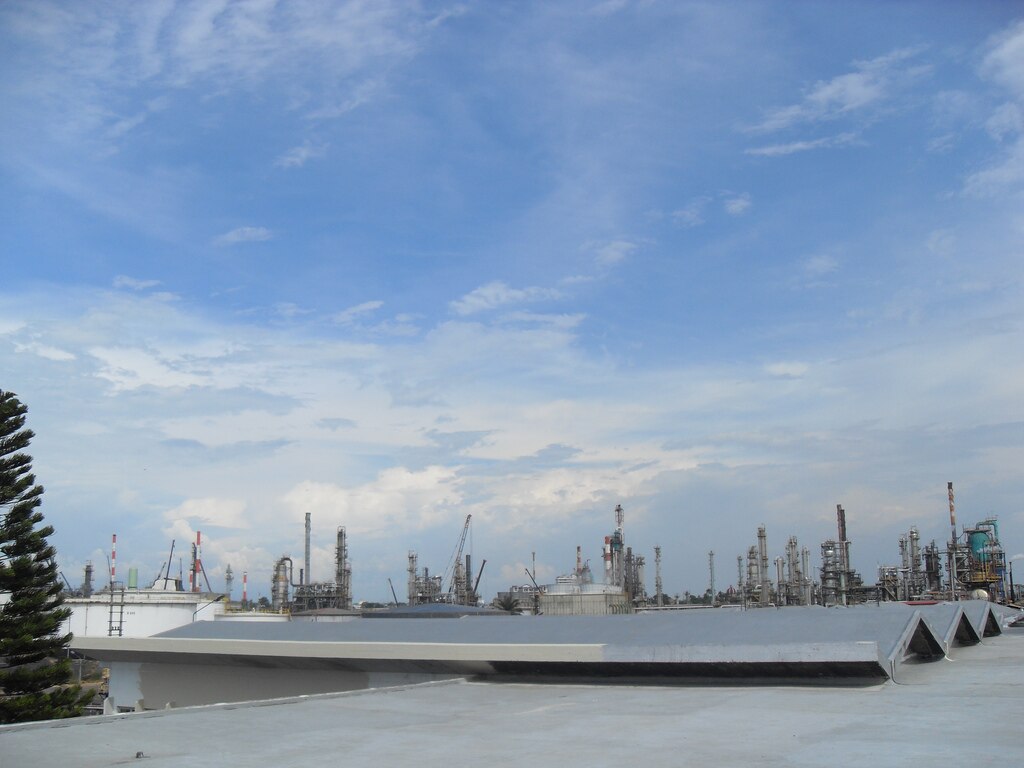 Ecopetrol refinery units on the skyline of Barrancabermeja, Colombia