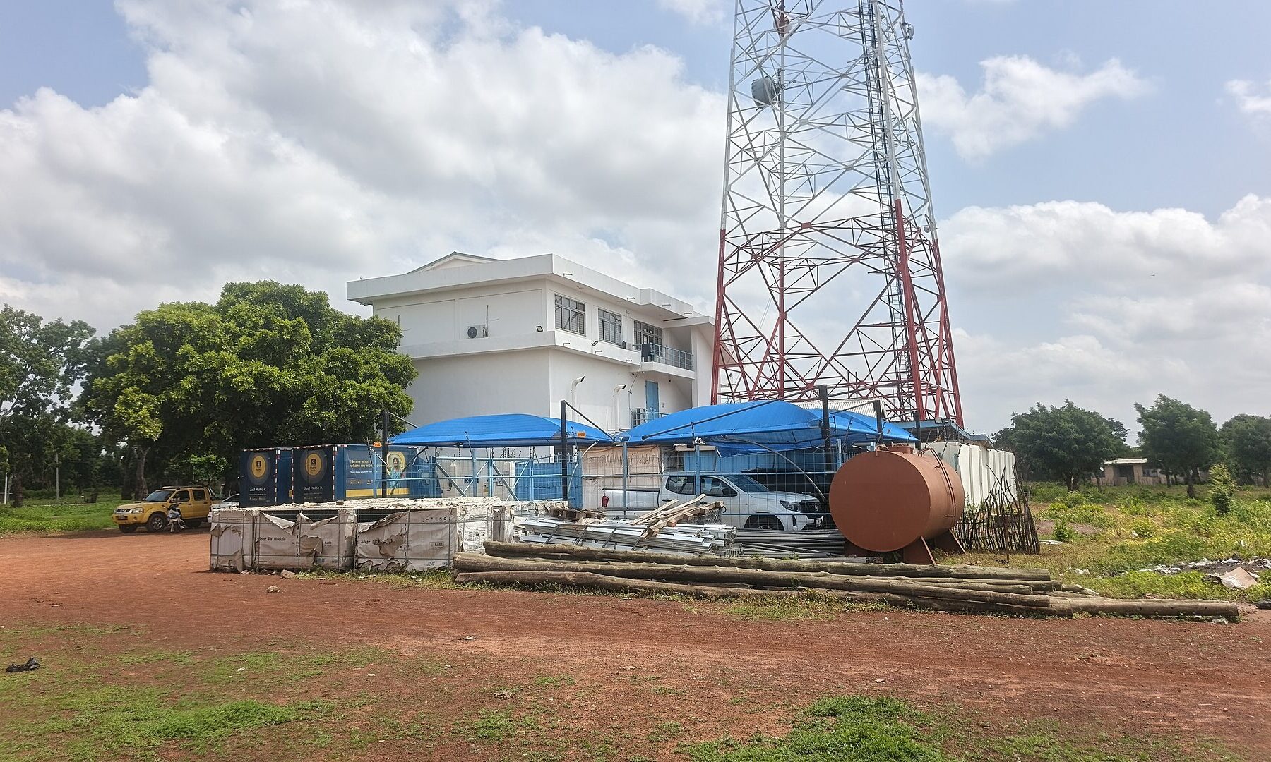 MTN Group office and mobile network mast in Tamale, northern Ghana