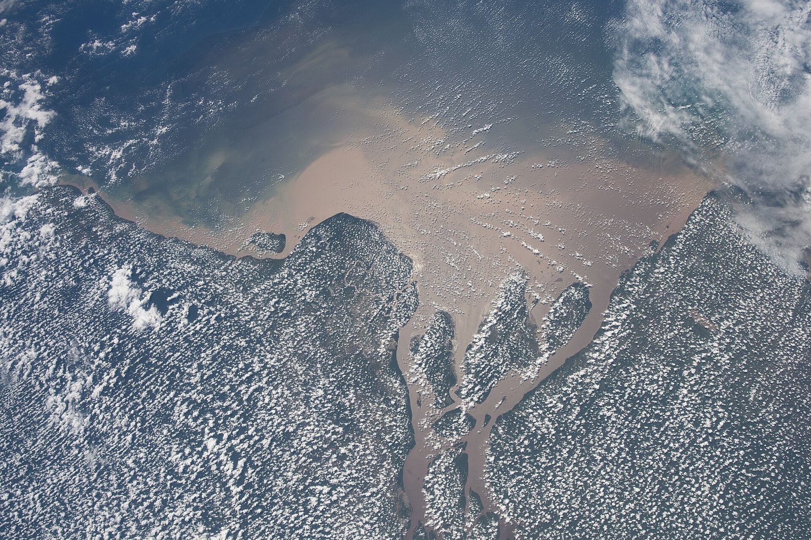 The mouth of the Amazon River seen from the International Space Station