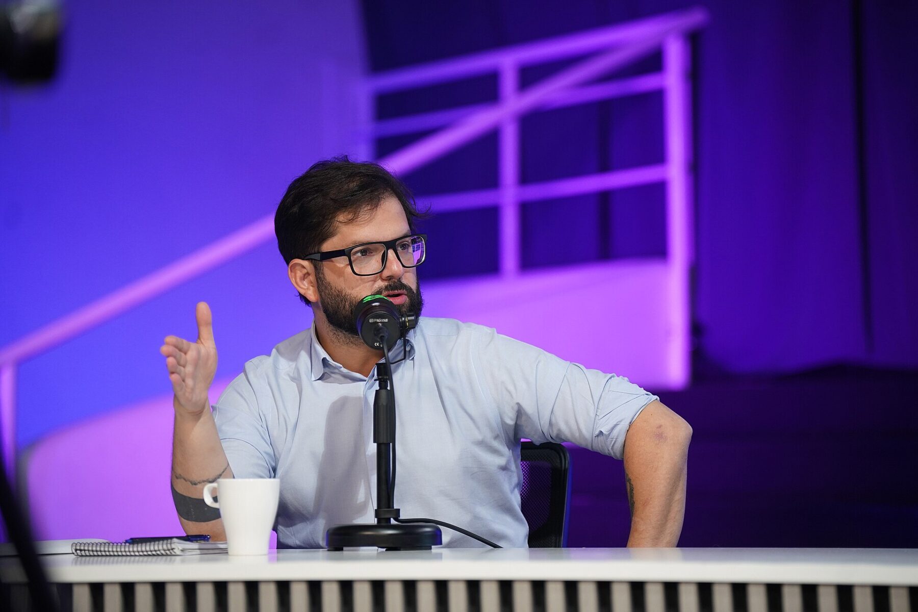 Gabriel Boric, former president of Chile, speaking in a radio interview in 2026