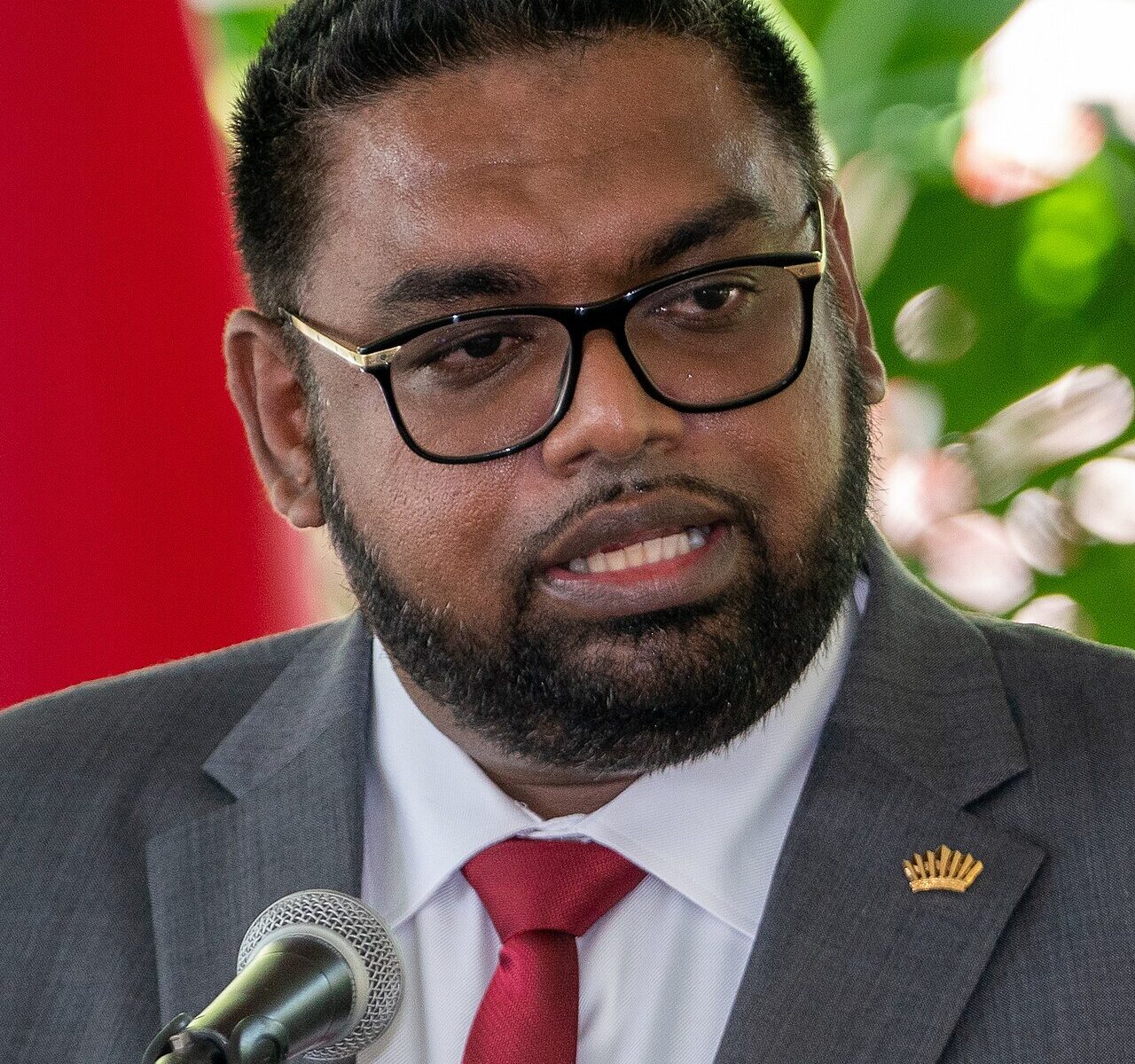 Irfaan Ali speaking in Georgetown in September 2020, weeks after becoming Guyana's president