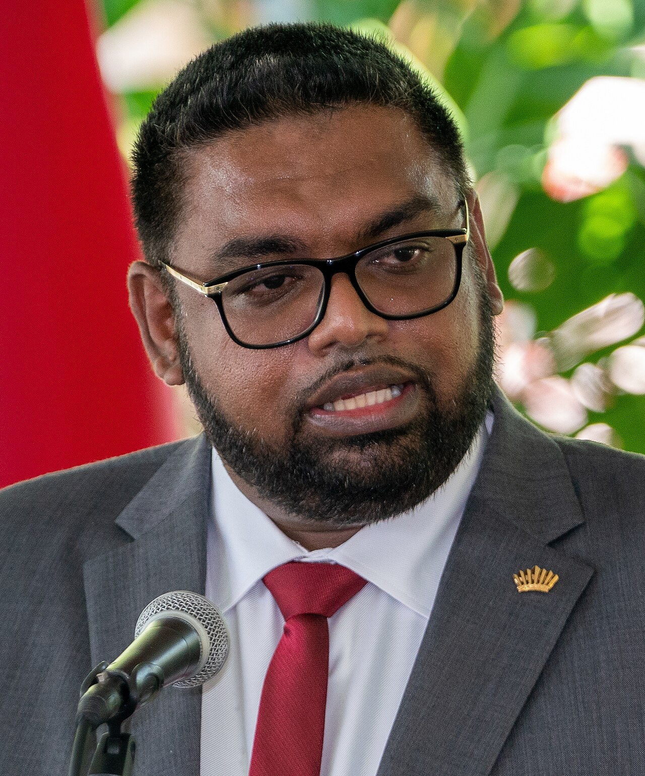 Irfaan Ali speaking in Georgetown in September 2020, weeks after becoming Guyana’s president