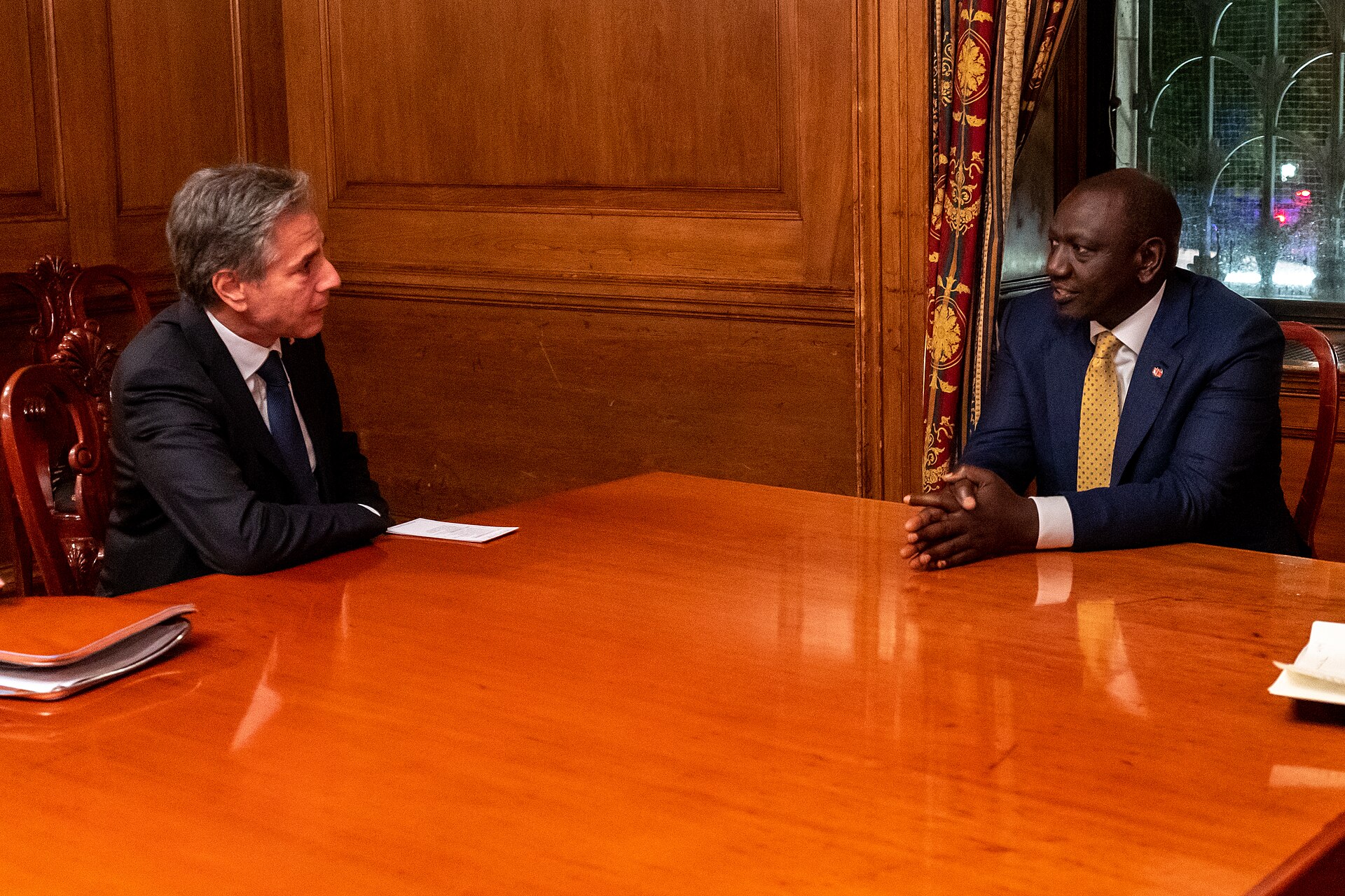 William Ruto meets then US Secretary of State Antony Blinken