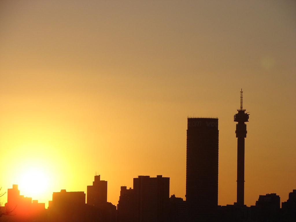 Johannesburg skyline at sunset, home city of WIOCC, the subject of the WIOCC fibre investment
