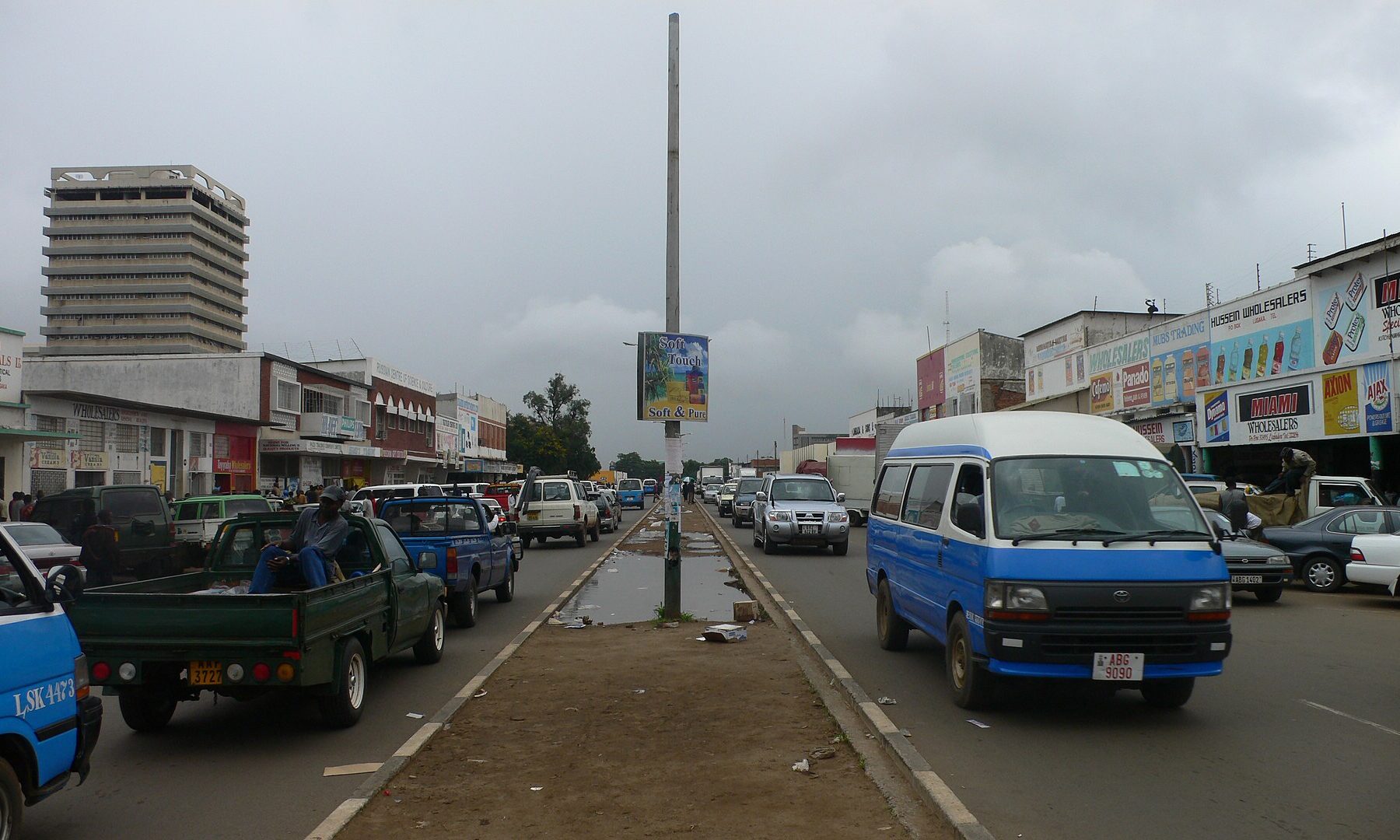 Zambia visa and work permit context — a busy street in Lusaka