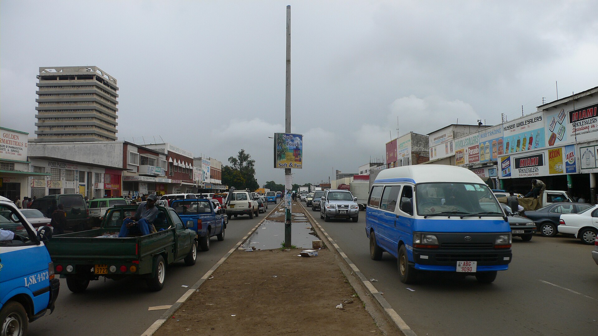 Zambia visa and work permit context — a busy street in Lusaka