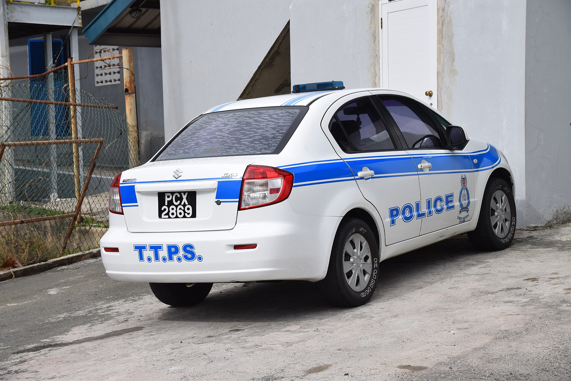 A police vehicle in Tobago