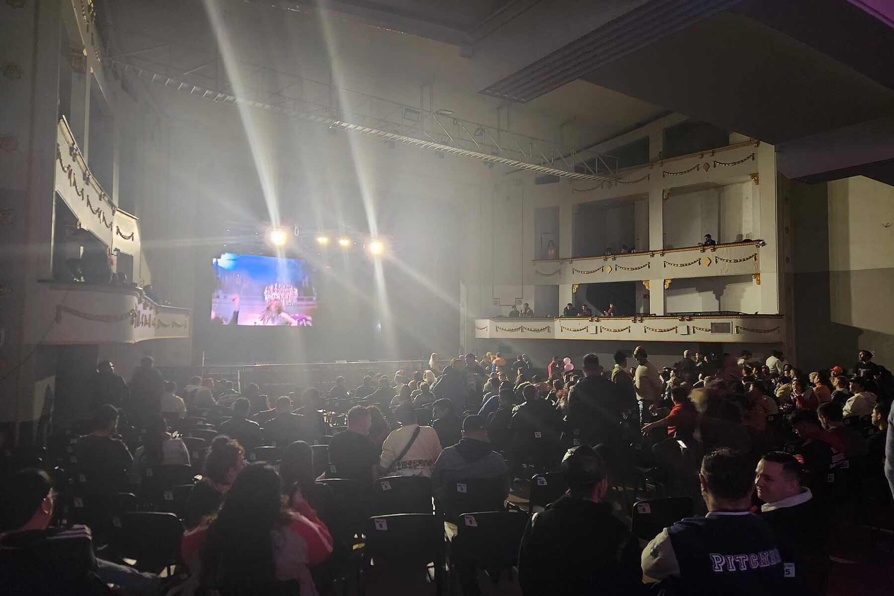 Audience in the hall of Teatro Cariola during an event, Santiago de Chile