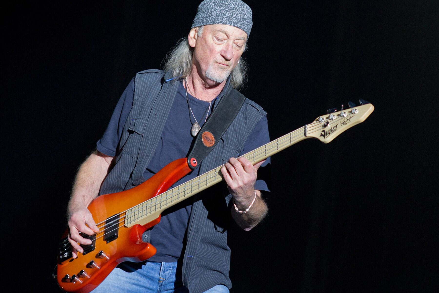 Deep Purple bassist playing live on stage