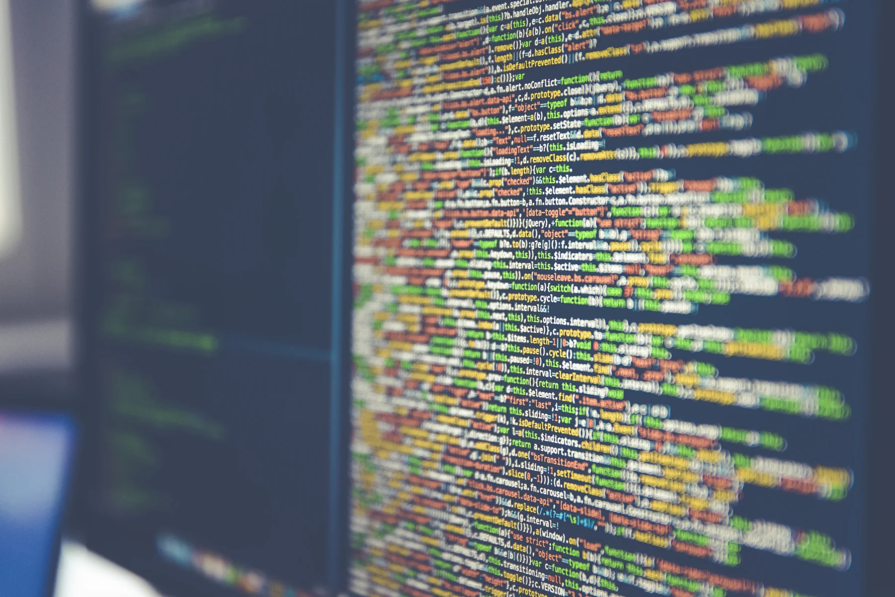 Software code on a screen
