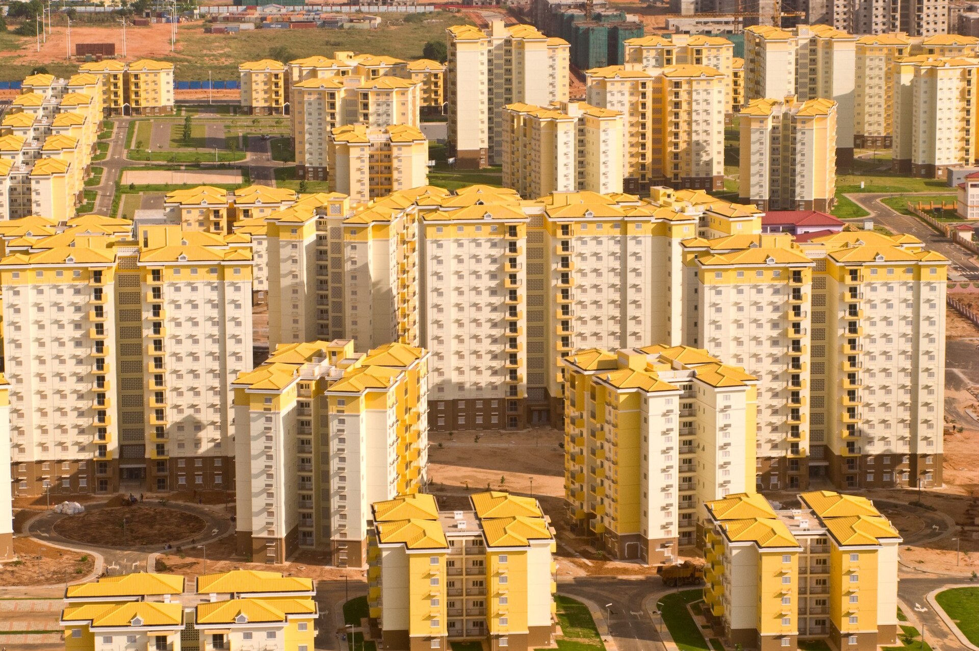 Rows of state-built apartment blocks in Kilamba, the new city south of Luanda, Angola