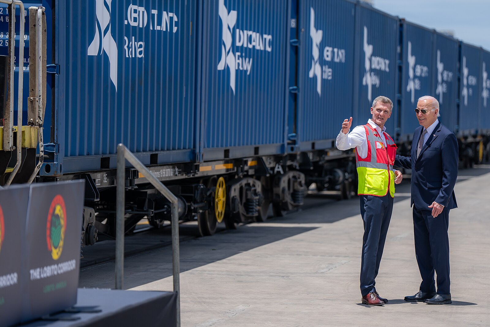 Angola neighbours: Joe Biden is briefed on the Lobito Atlantic Railway at the Port of Lobito