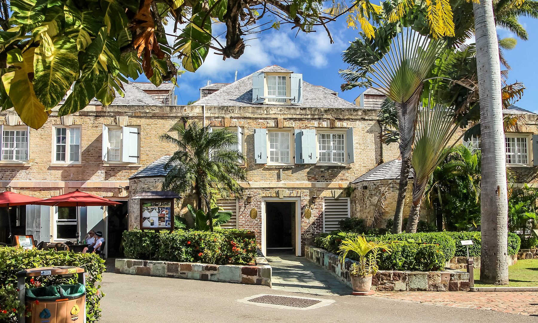 Historic stone buildings at Nelson's Dockyard, English Harbour, Antigua