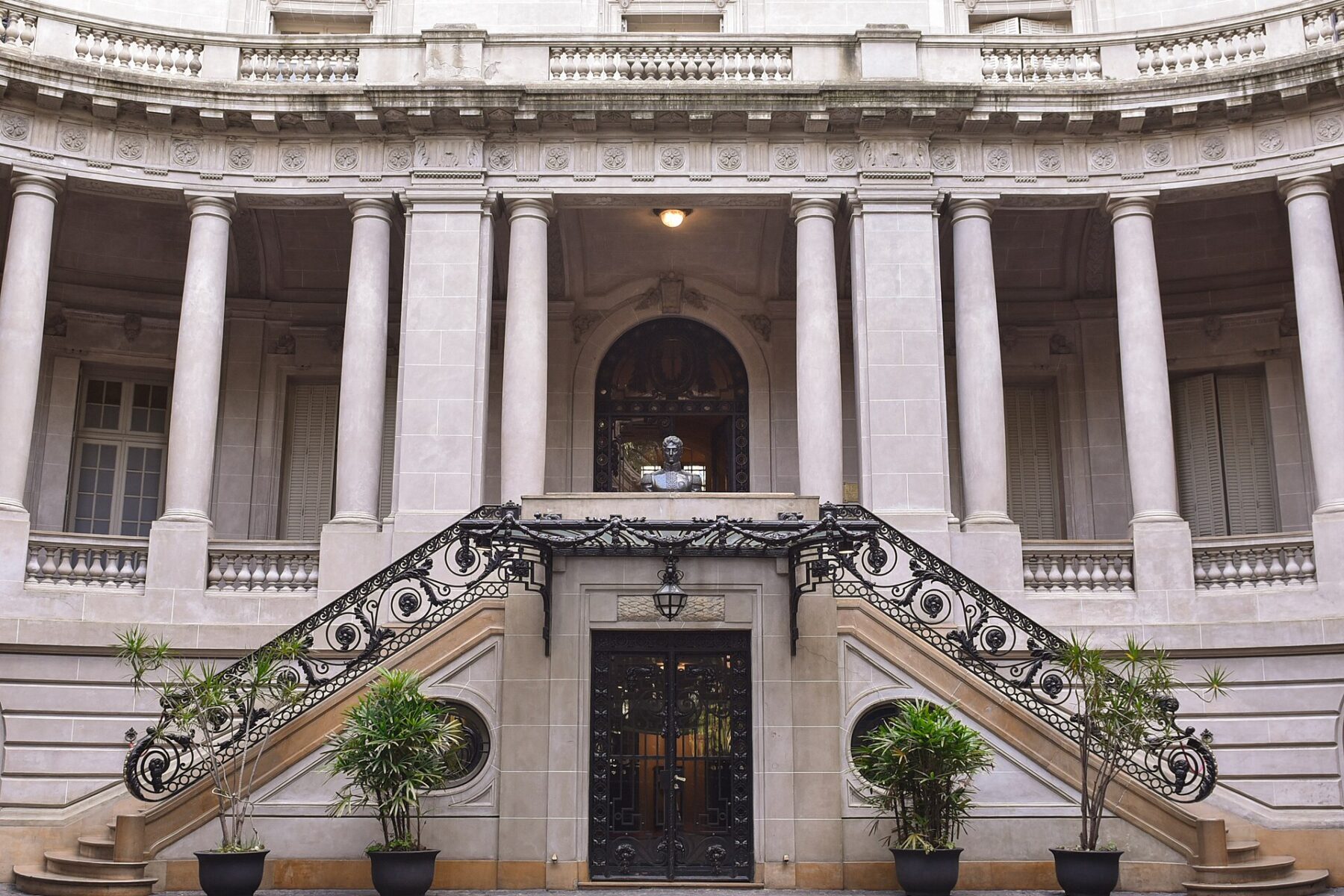 Courtyard staircase of the Palacio San Martín, home of Argentina's foreign ministry, in Buenos Aires