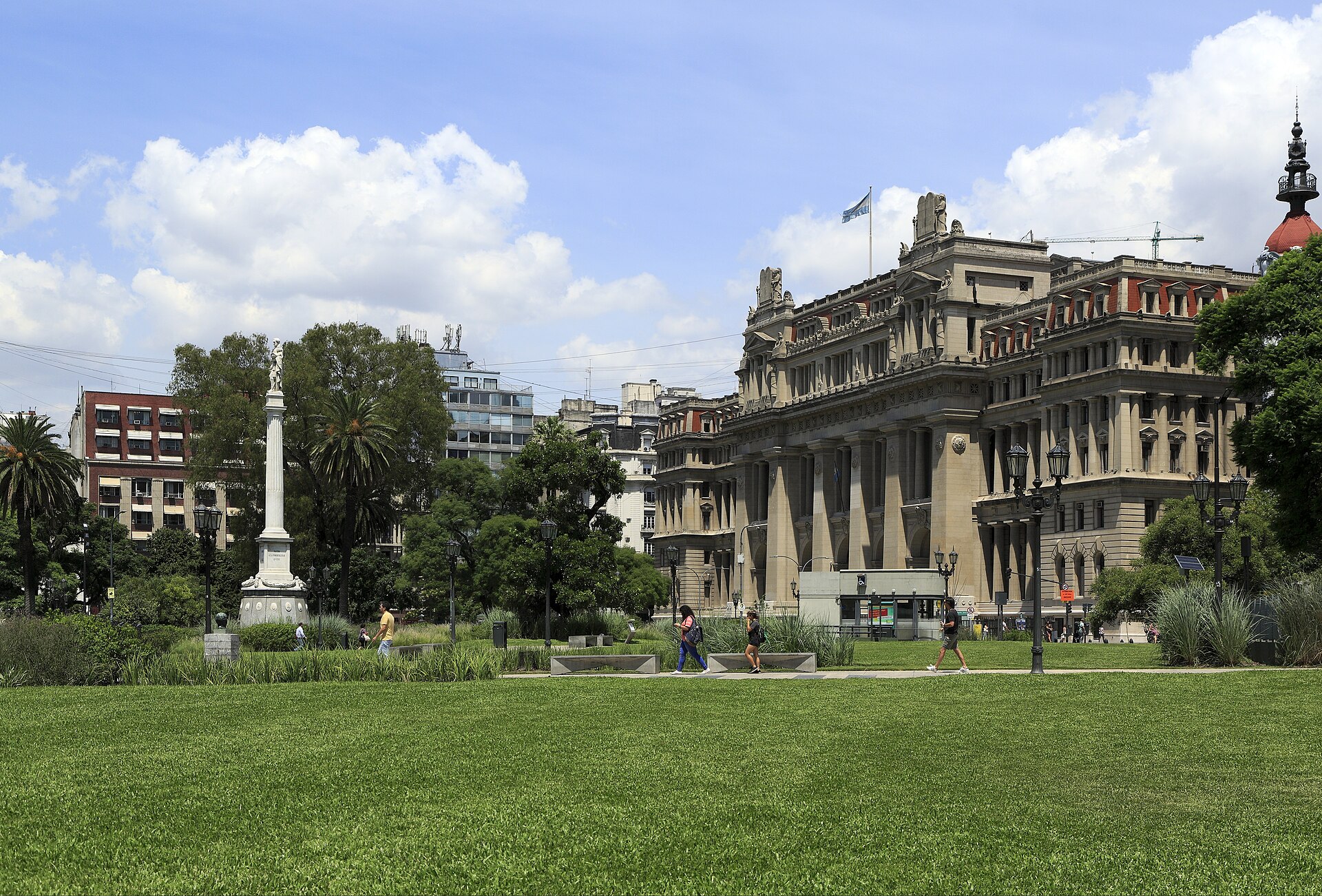 The Palace of Justice, seat of Argentina's Supreme Court, seen across Plaza Lavalle in Buenos Aires