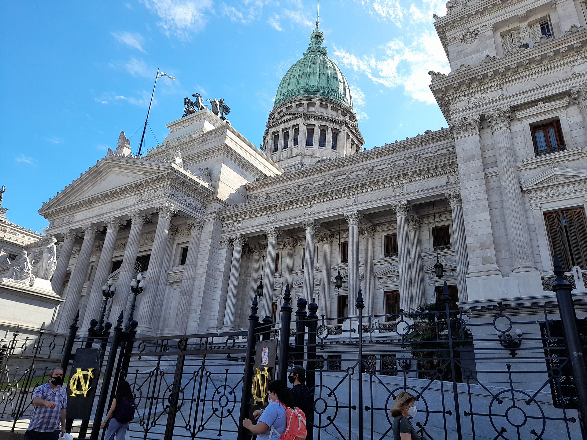 The National Congress building in Buenos Aires, Argentina, seen from the street