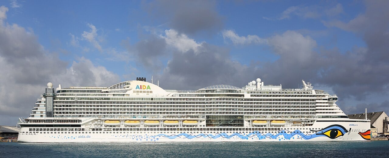 The cruise ship AIDAperla alongside in the Port of Bridgetown, Barbados, in February 2020.