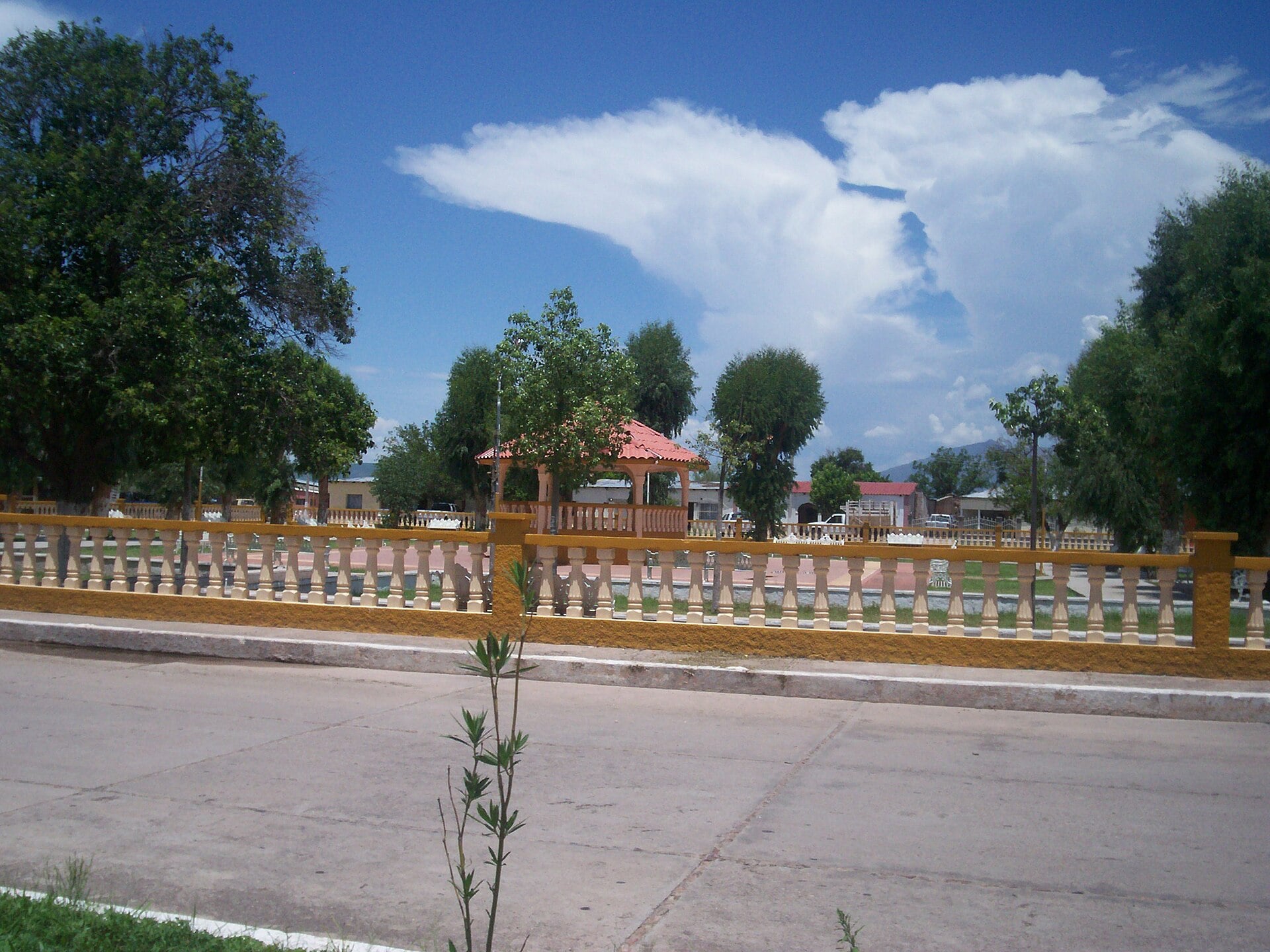 The main plaza and bandstand in Bavispe, Sonora, Mexico