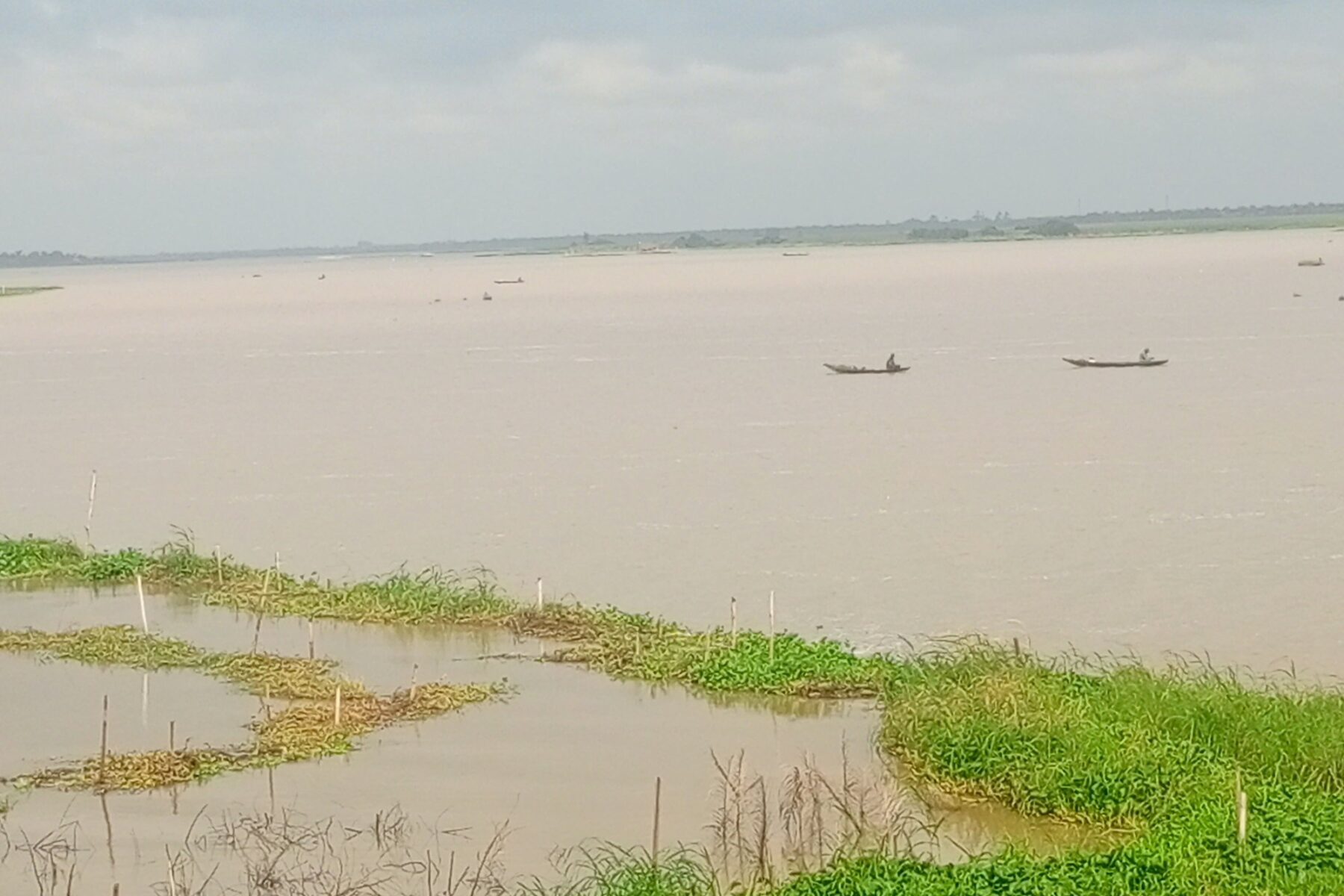 Fishing pirogues on the lagoon at Porto-Novo, Benin