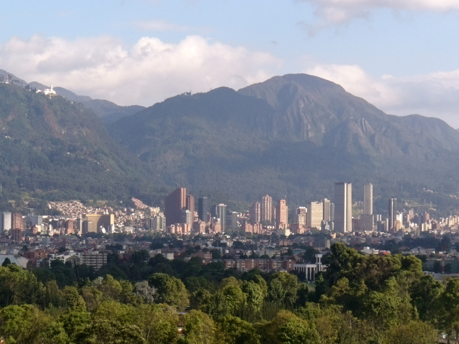 Bogotá skyline below the eastern hills