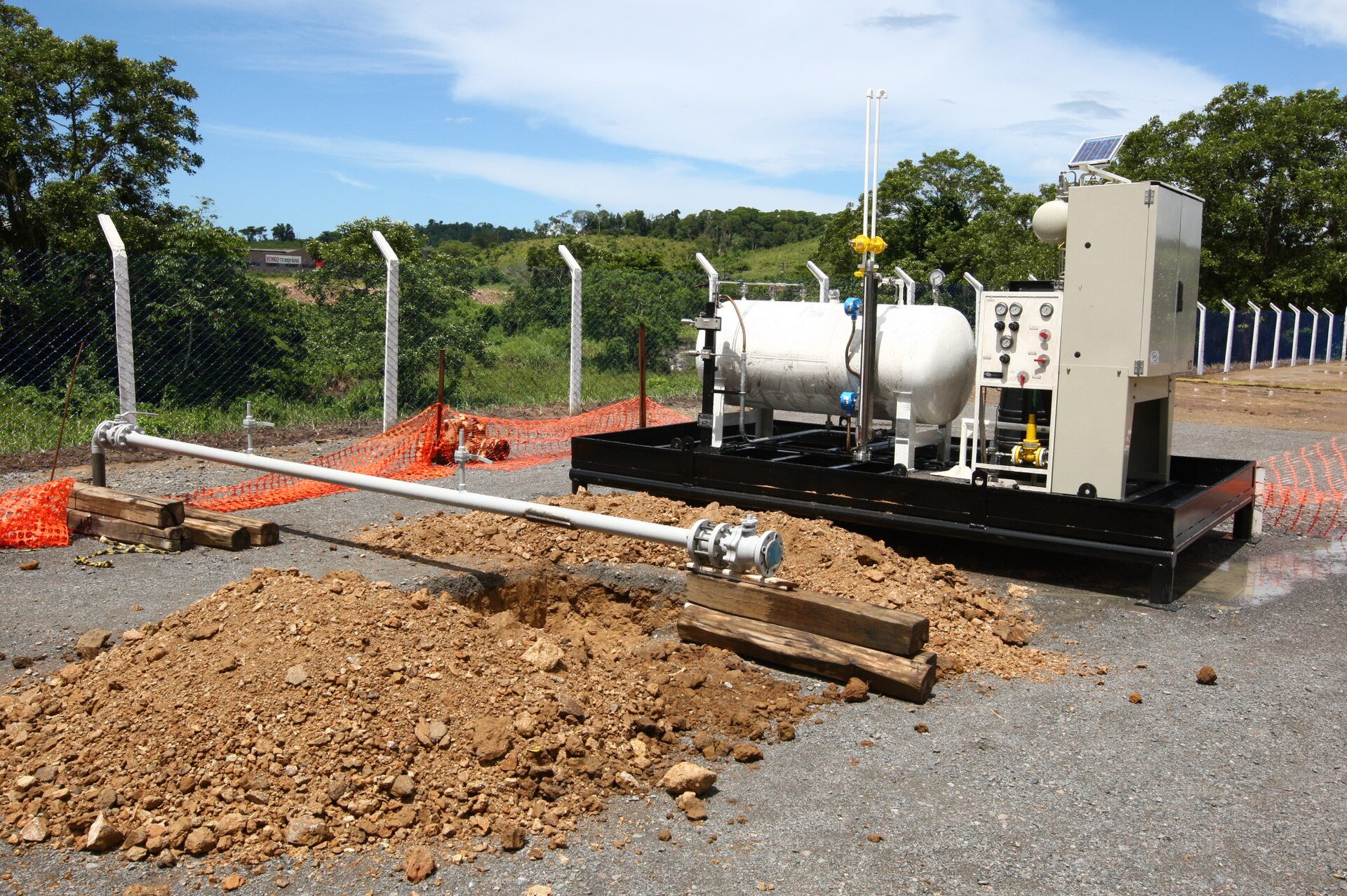 Gas pipeline equipment on the Gasene pipeline at Itabuna, Bahia, Brazil