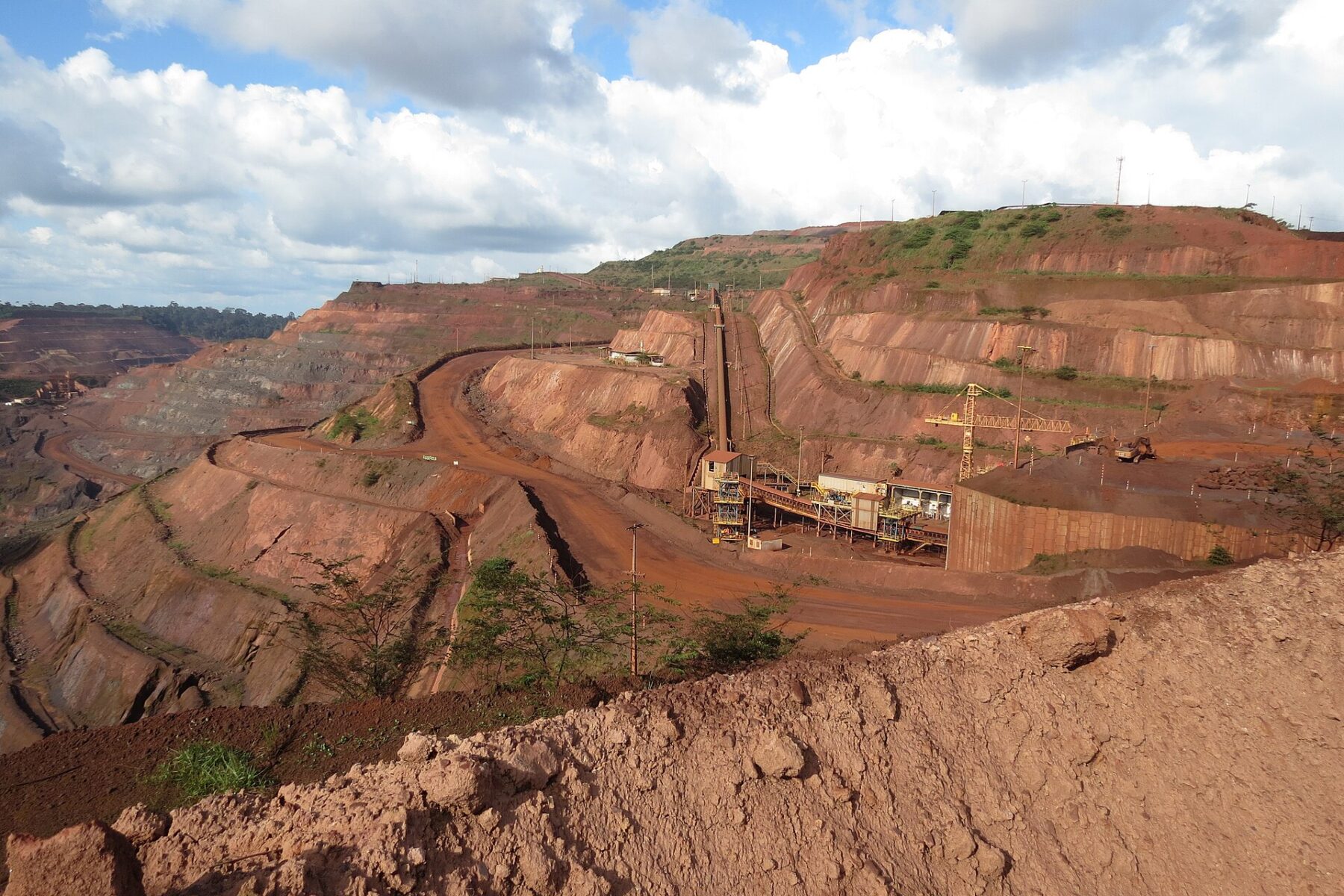 An open-pit iron ore mine at Serra N1 in the Carajás mining district, Pará state, Brazil