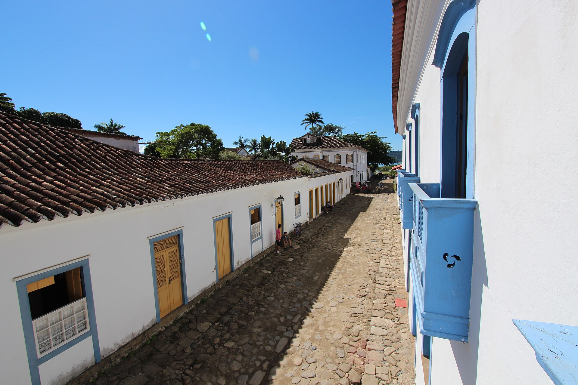 Brazil culture: cobbled street and colonial houses in the historic centre of Paraty, home of the Flip literary festival