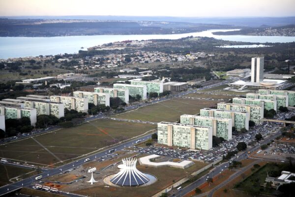 Aerial view of the Esplanada dos Ministérios government district in Brasília
