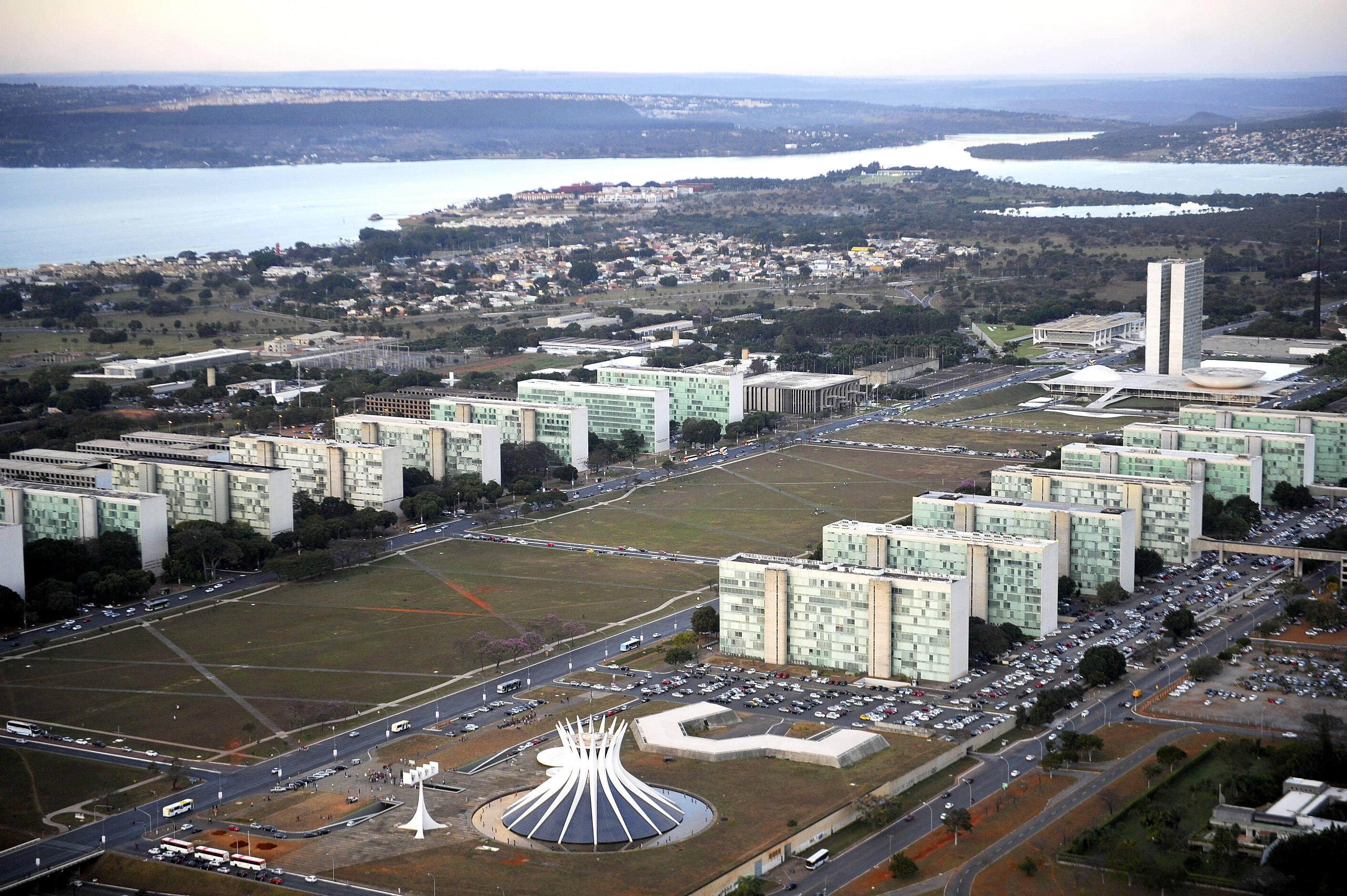 Aerial view of the Esplanada dos Ministérios government district in Brasília