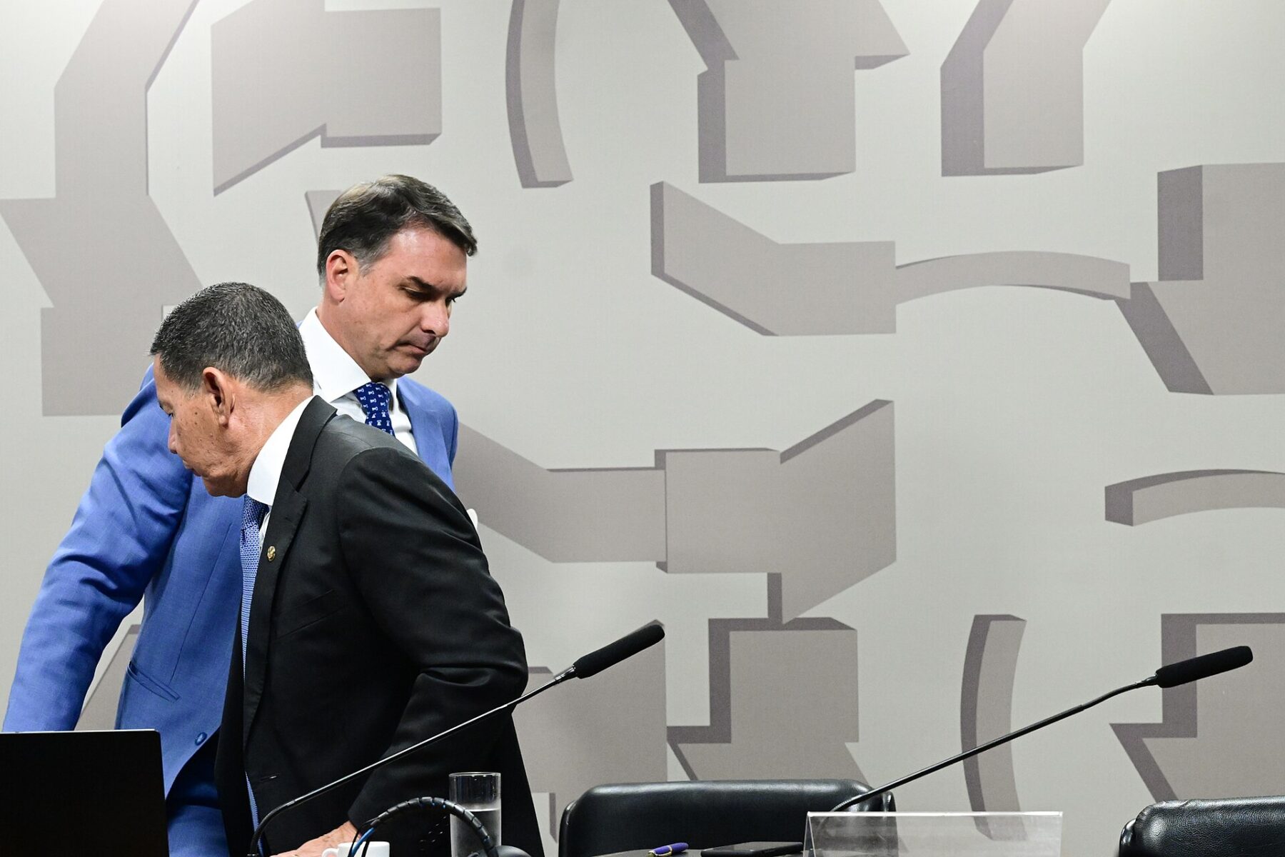 Flávio Bolsonaro, Brazilian senator and presidential candidate, at a Senate committee session in Brasília