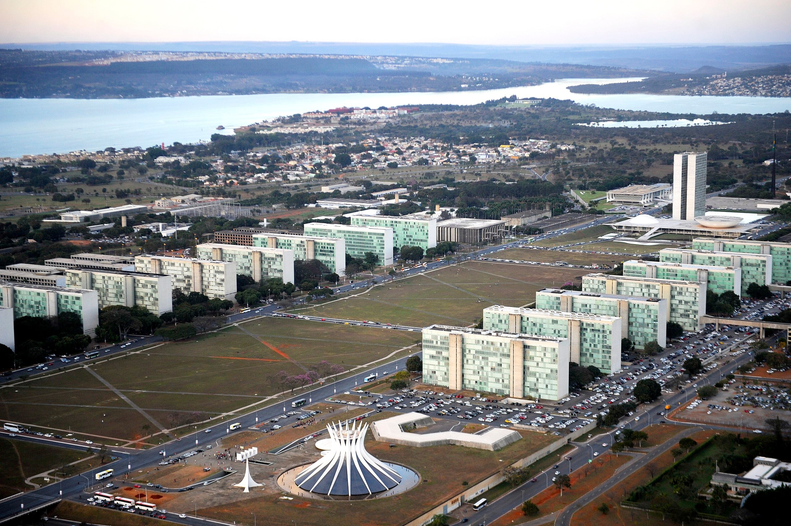 Aerial view of the Esplanada dos Ministérios government district in Brasília